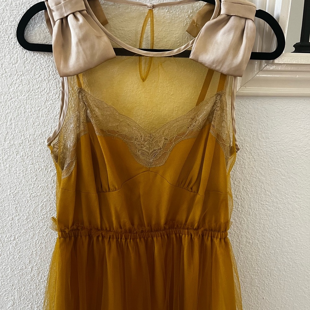 Party cocktail dress bows on shoulder size s